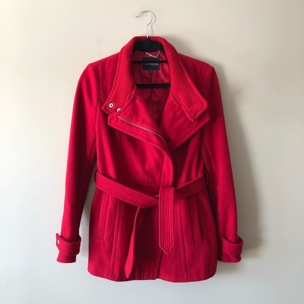Express red wool blend jacket
